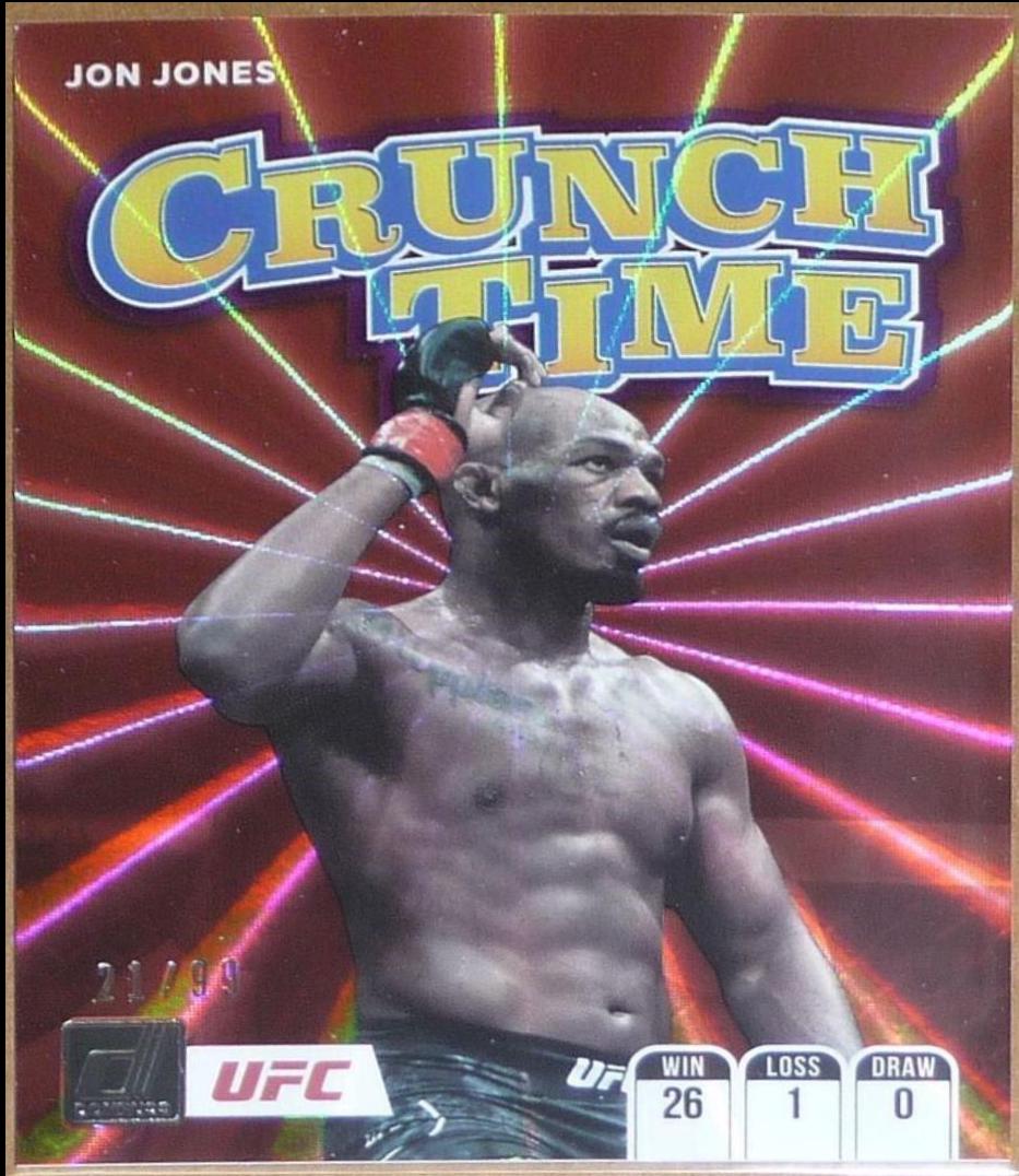 Jon Jones 2022 Panini Donruss UFC Crunch Time #19 Purple Laser
