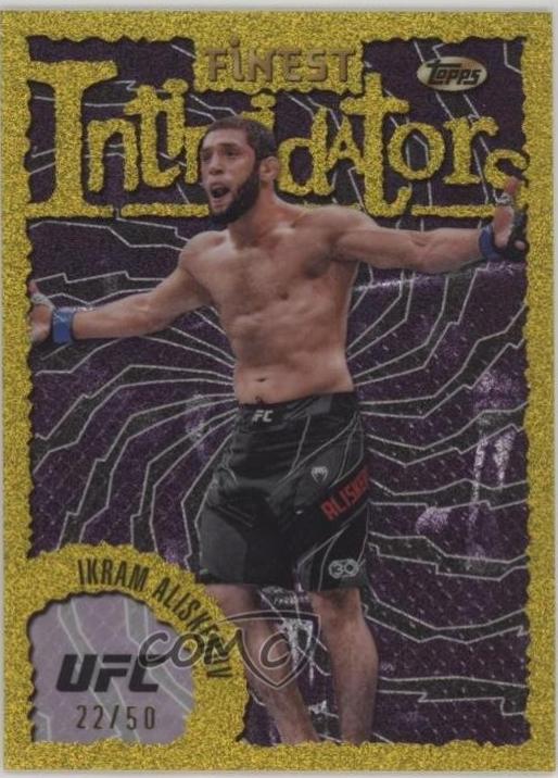 Ikram Aliskerov 2024 Topps Finest UFC Intimidators #INT-25 Yellow Glitter Refractor