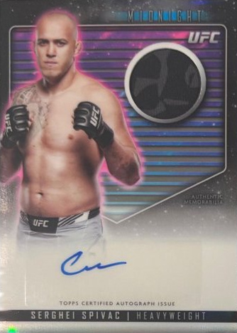 Serghei Spivac 2024 Topps Midnight UFC Relic Autographs #RCA-SSP Black Light