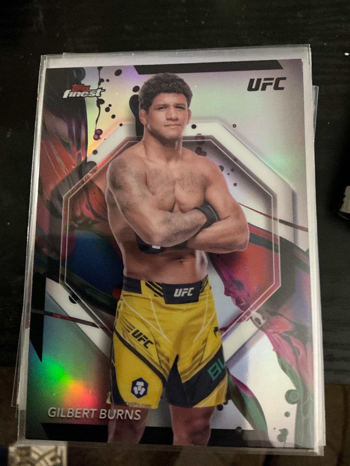 Gilbert Burns 2024 Topps Finest UFC Base Common #68 Refractor