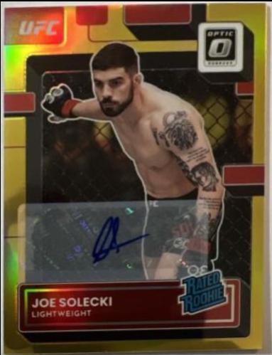 Joe Solecki 2023 Panini Donruss Optic UFC Base Rated Rookies Signatures #117 Gold