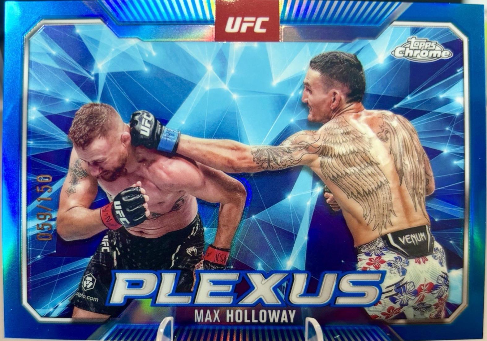 Max Holloway 2025 Topps Chrome UFC Plexus #PLX-12 Blue Refractor