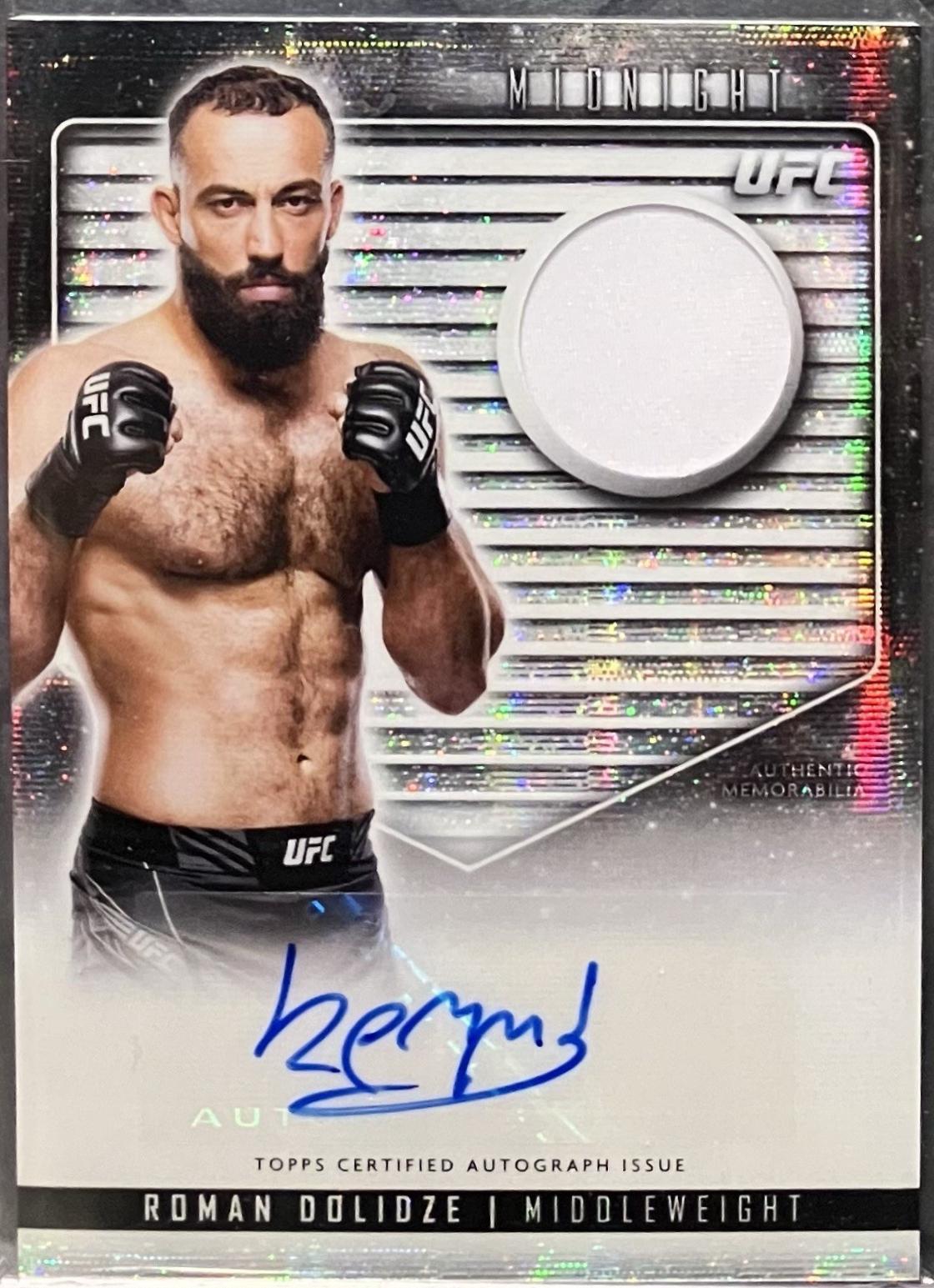 Roman Dolidze 2024 Topps Midnight UFC Relic Autographs #RCA-RDO Moon Beam