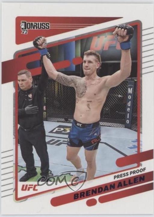 Brendan Allen 2022 Panini Donruss UFC Base #140 Press Proof Purple