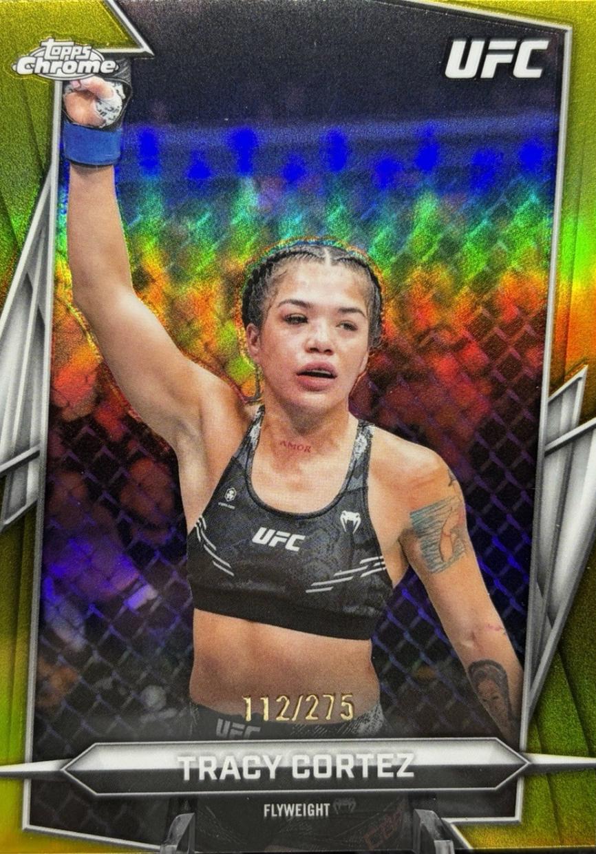 Tracy Cortez 2026 Topps Chrome UFC Base #58 Yellow Refractor
