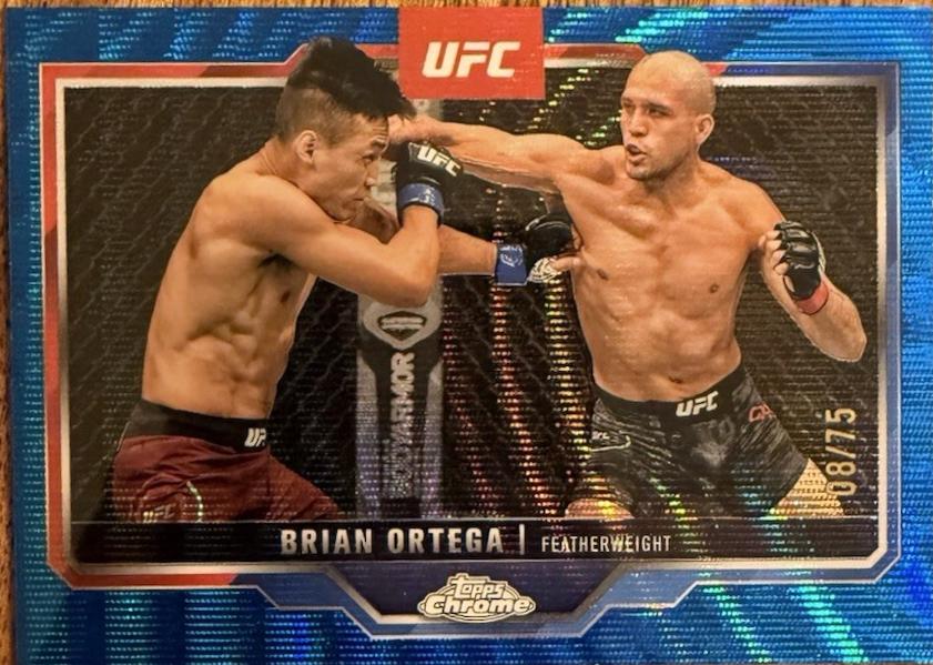 Brian Ortega 2025 Topps Chrome UFC Base #69 Blue Wave Refractor