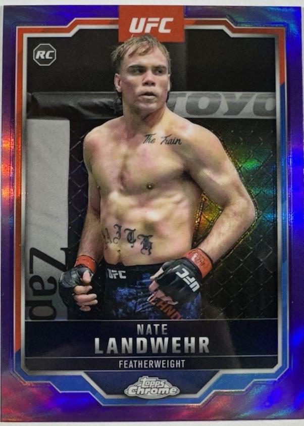 Nate Landwehr 2025 Topps Chrome UFC Base #85 Purple Refractor