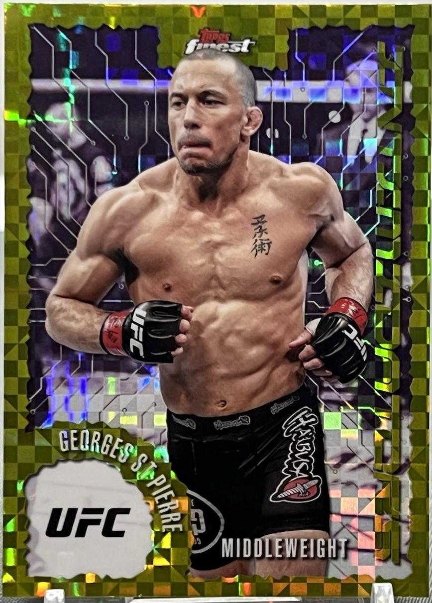 Georges St-Pierre 2025 Topps Finest UFC Intimidators #IT-24 Checkerboard Refractor