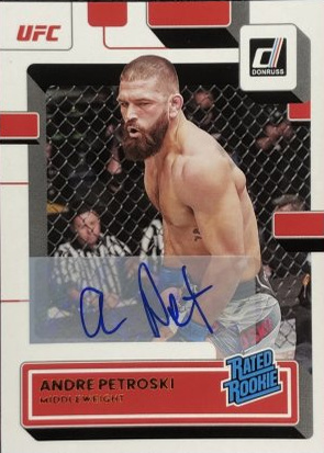 Andre Petroski 2023 Panini Donruss UFC Rated Rookies Signatures #201 Gold Laser