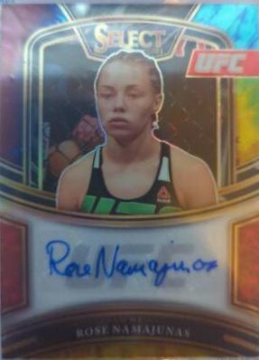 Rose Namajunas 2021 Panini Select UFC Signatures #34 Tie Dye Prizms