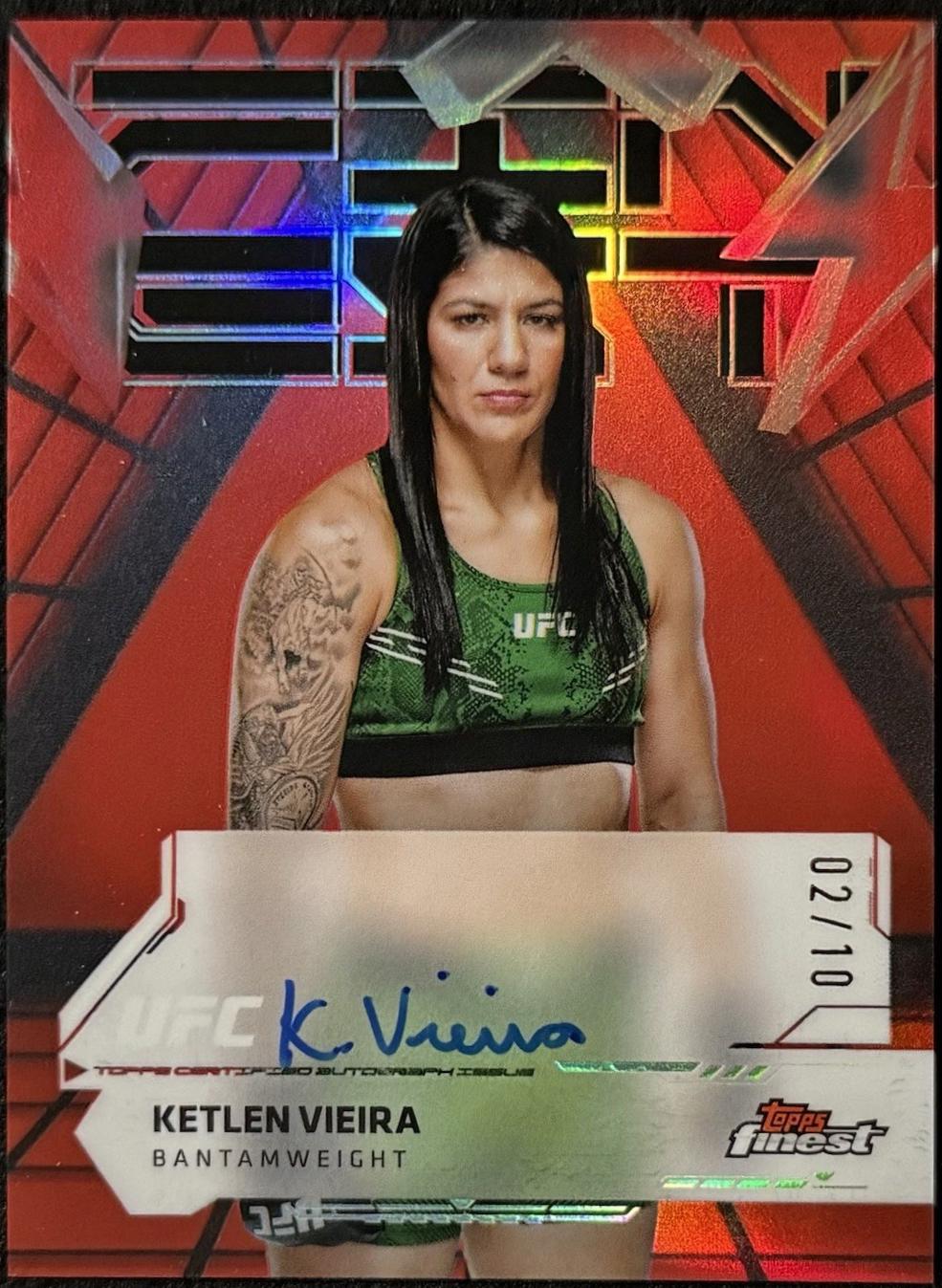 Ketlen Vieira 2025 Topps Finest UFC Finest Autographs #FA-KV Red Black Vapor Refractor