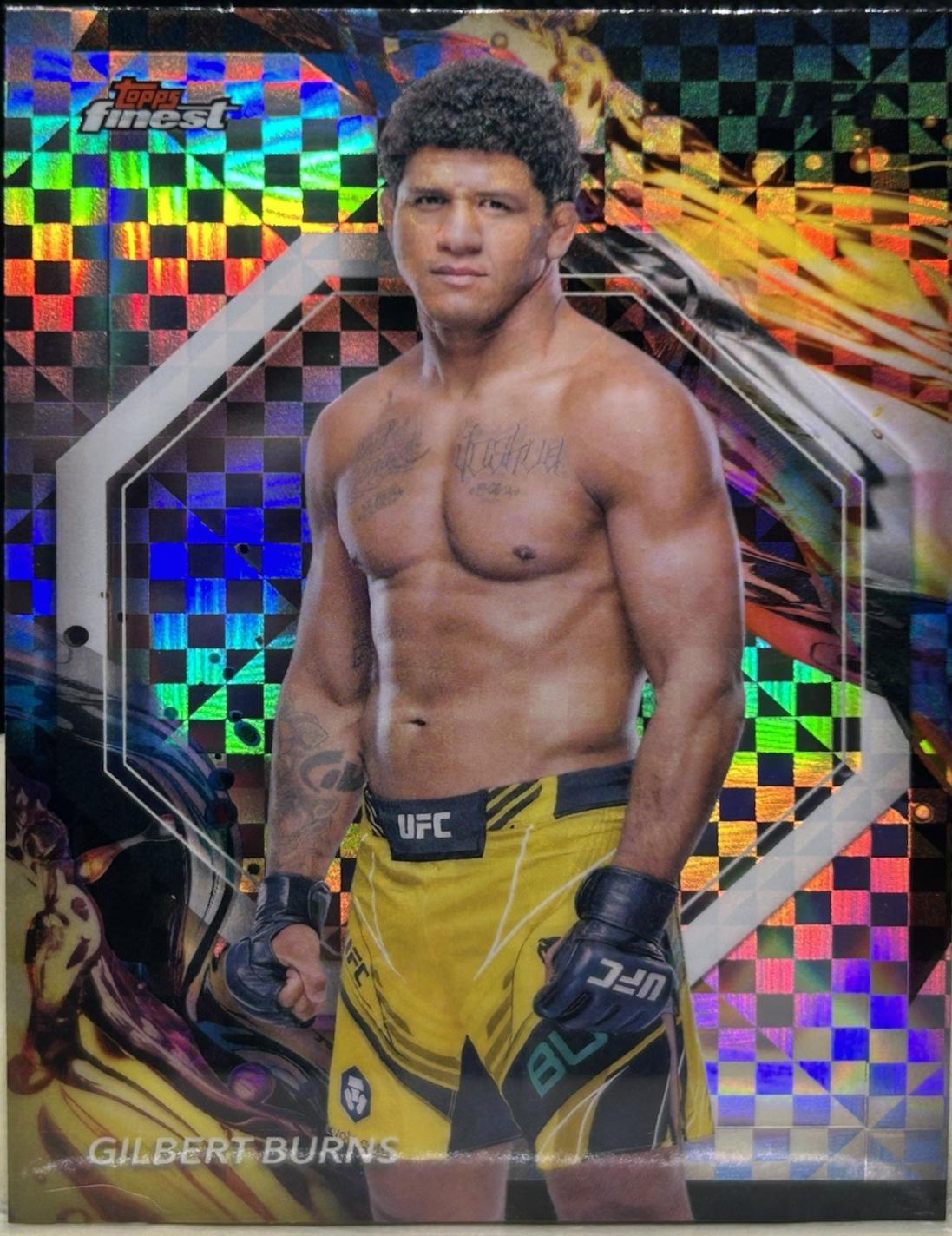 Gilbert Burns 2024 Topps Finest UFC Base Uncommon #188 Checkerboard Refractor