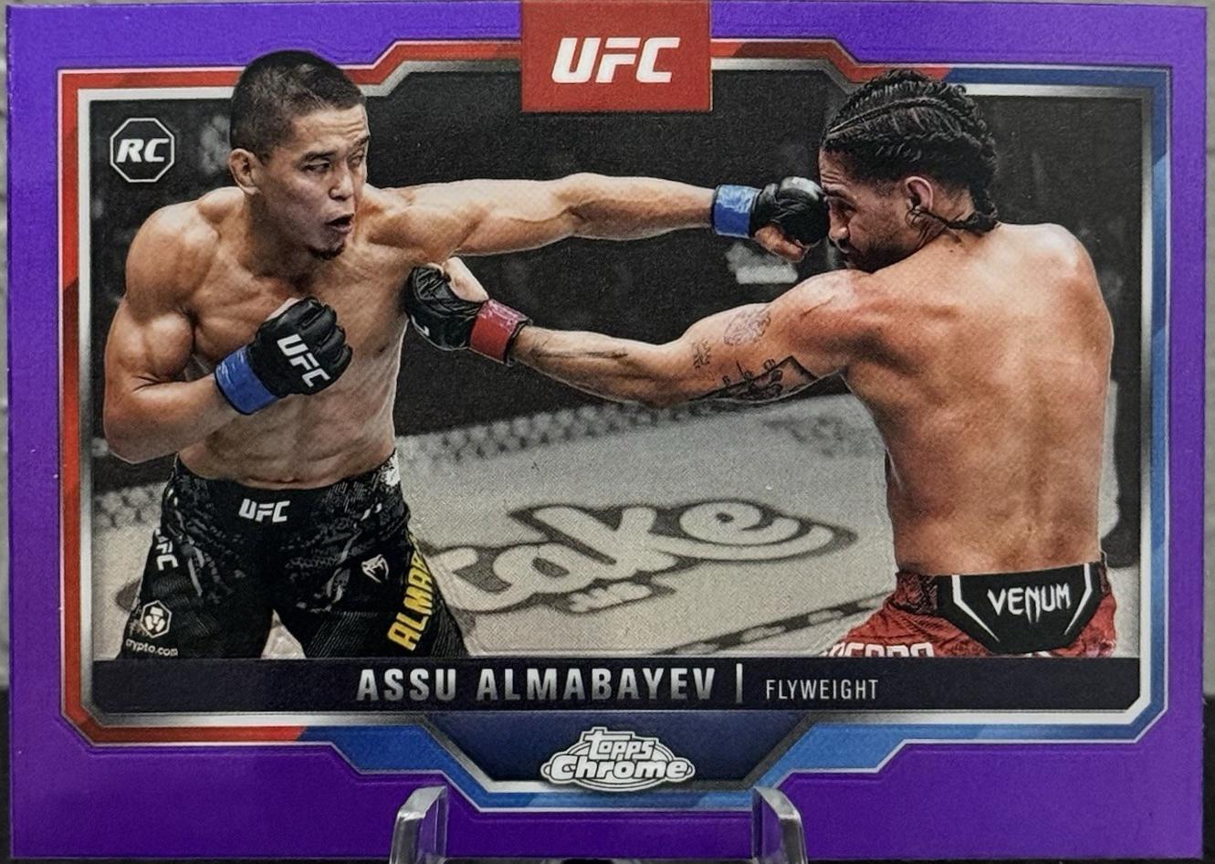 Assu Almabayev 2025 Topps Chrome UFC Base #182 Purple Refractor