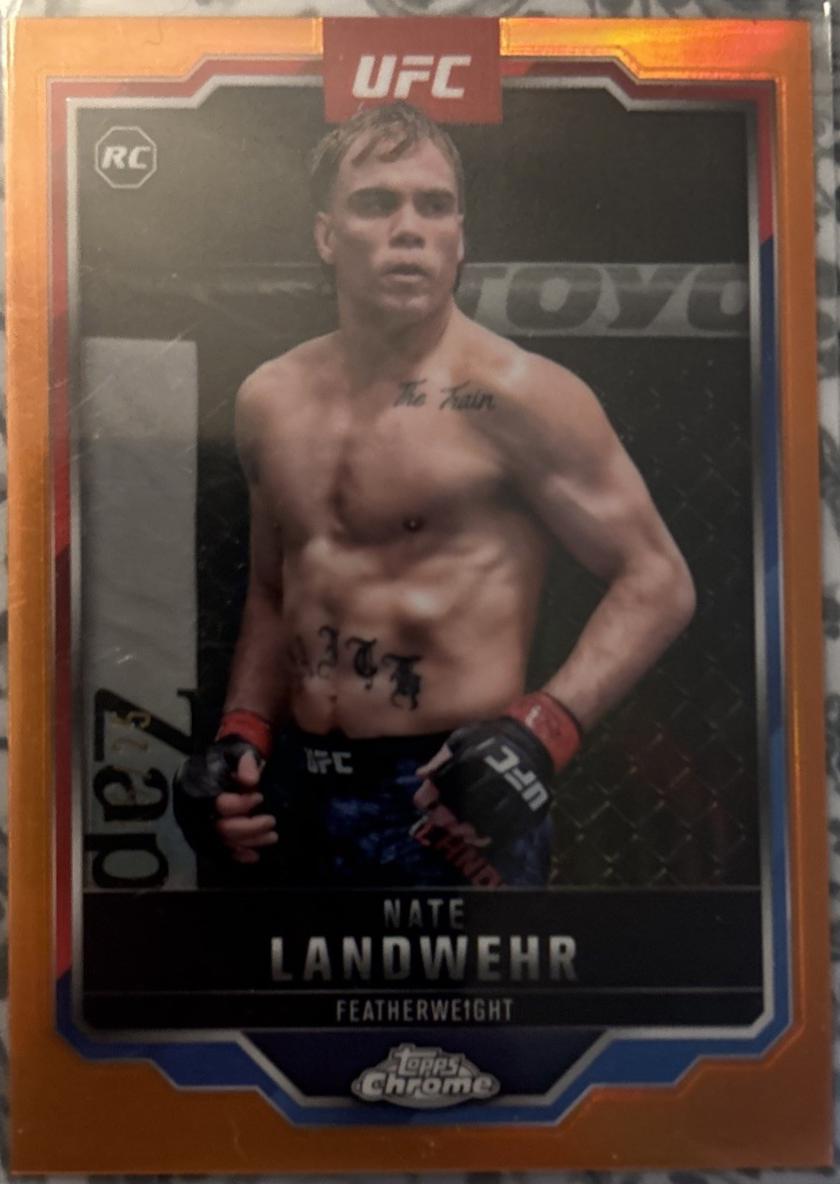 Nate Landwehr 2025 Topps Chrome UFC Base #85 Orange Refractor