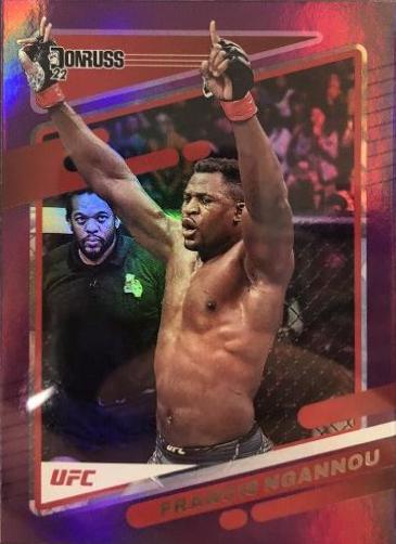 Francis Ngannou 2022 Panini Donruss UFC Base #39 Purple Flood