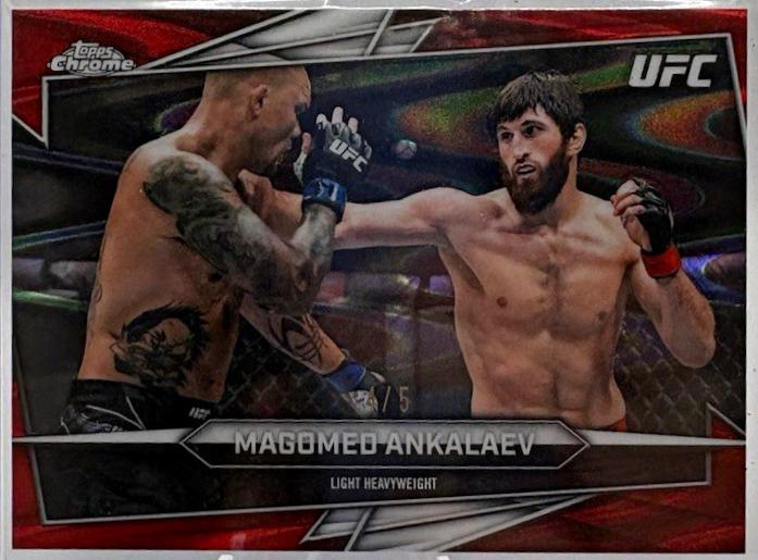 Magomed Ankalaev 2026 Topps Chrome UFC Base #60 Red Ray Wave Refractor