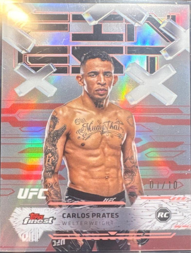 Carlos Prates 2025 Topps Finest UFC Base Rare #226 Red Black Vapor Refractor