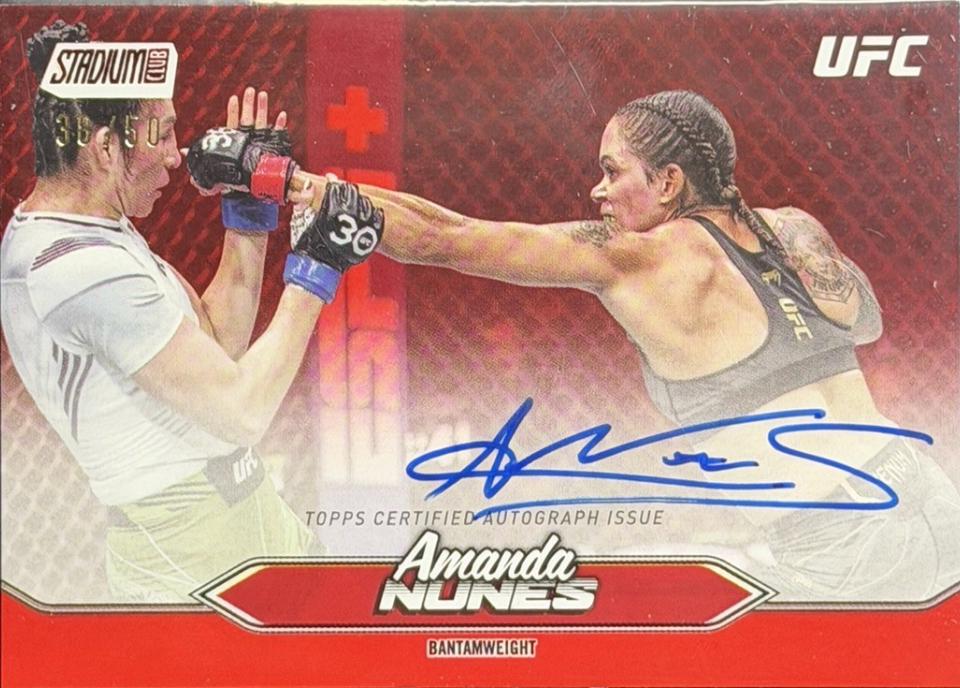 Amanda Nunes 2025 Topps Stadium Club UFC Base Autographs #BCA-ANS Red