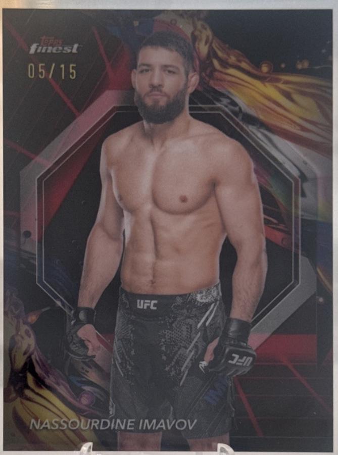 Nassourdine Imavov 2024 Topps Finest UFC Base Uncommon #145 Red Black Vapor Refractor