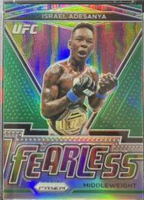 Israel Adesanya 2021 Panini Prizm UFC Fearless #3 Green
