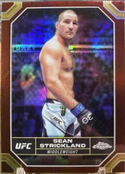 Sean Strickland 2024 Topps Chrome UFC Base #174 Magenta Refractor