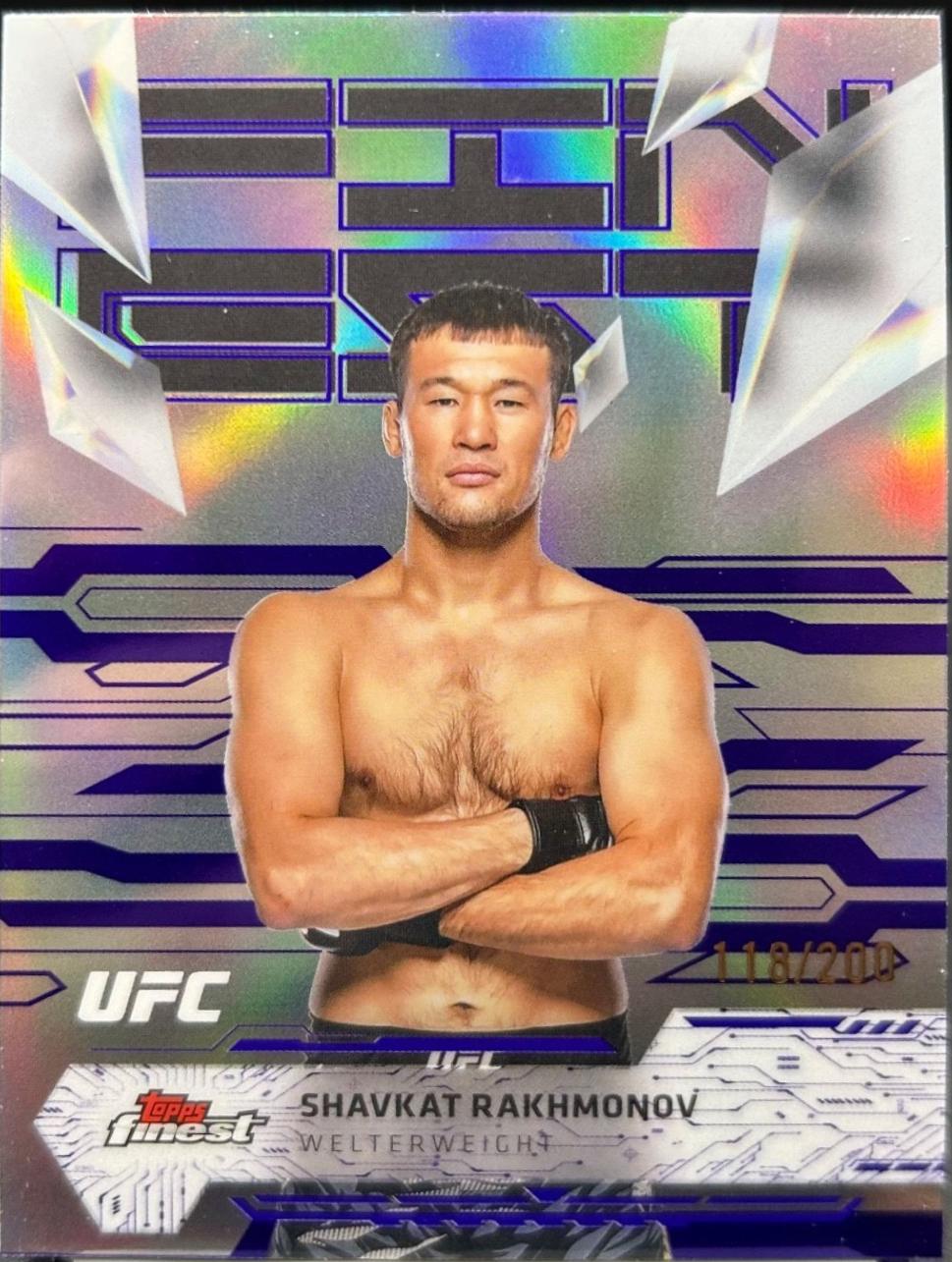Shavkat Rakhmonov 2025 Topps Finest UFC Base Uncommon #116 Purple Refractor