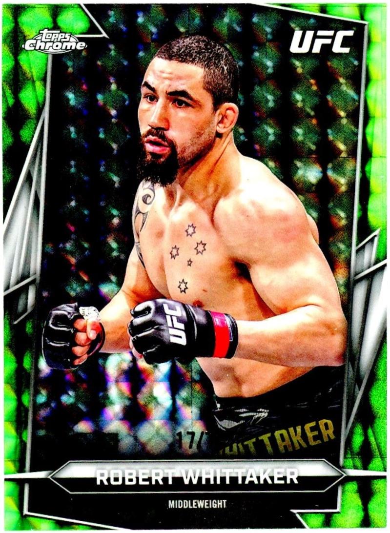 Robert Whittaker 2026 Topps Chrome UFC Base #161 Green Geometric Refractor