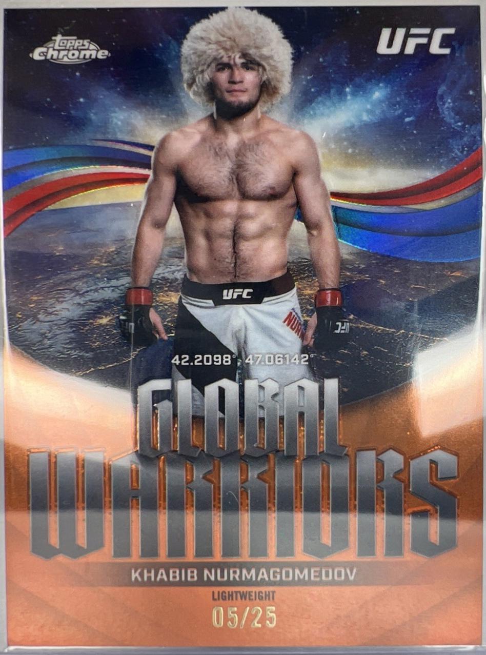 Khabib Nurmagomedov 2026 Topps Chrome UFC Global Warriors #GW-19 Orange Refractor