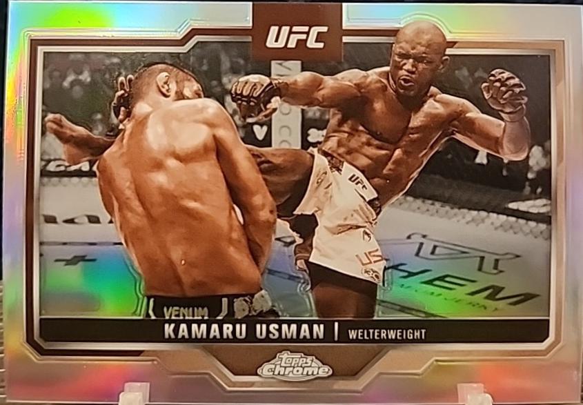 Kamaru Usman 2025 Topps Chrome UFC Base #27 Sepia Refractor