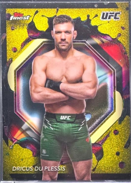 Dricus Du Plessis 2024 Topps Finest UFC Base Rare #280 Yellow Glitter Refractor