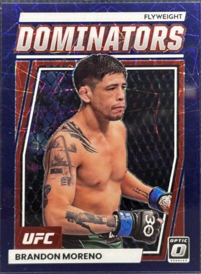 Brandon Moreno 2023 Panini Donruss Optic UFC Dominators #22 Purple Velocity