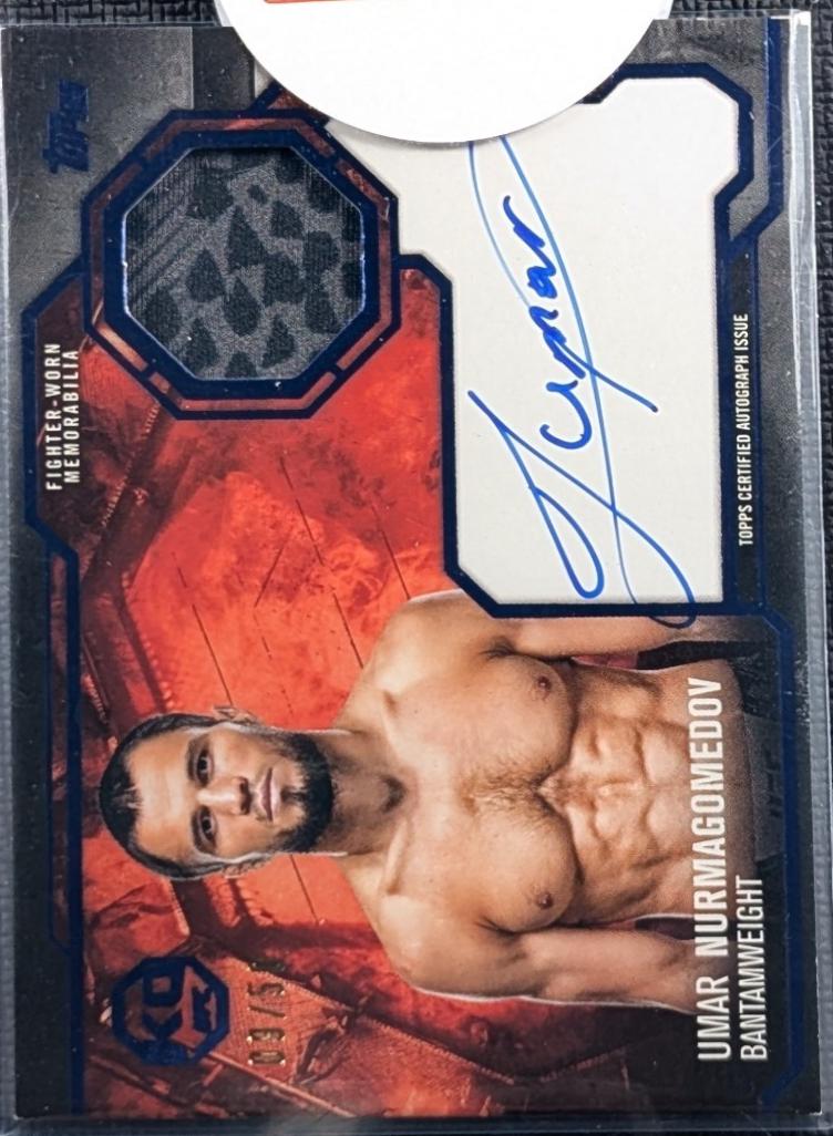 Umar Nurmagomedov 2025 Topps Knockout UFC Knockout Autograph Relics #KAR-UN Blue