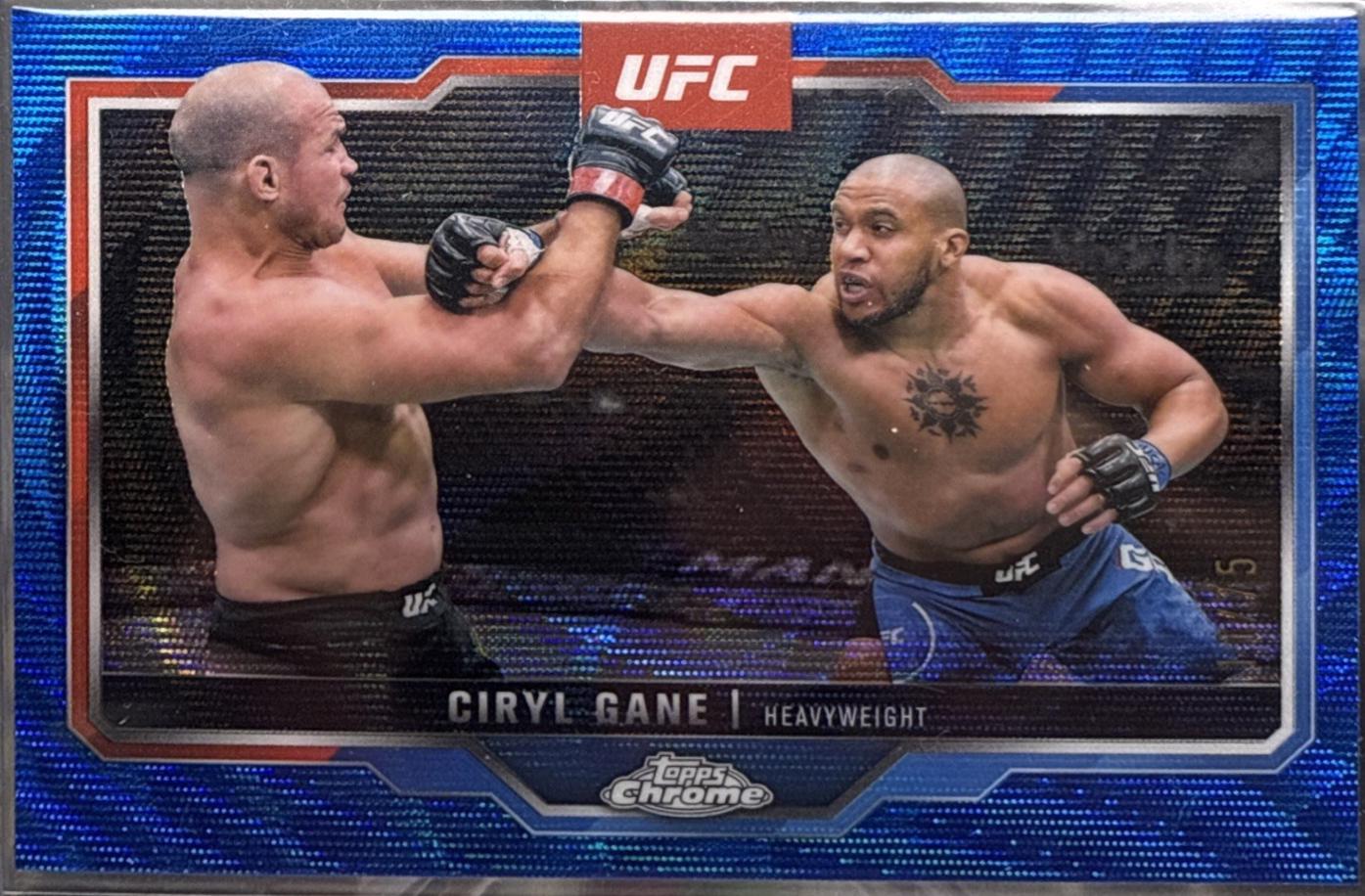 Ciryl Gane 2025 Topps Chrome UFC Base #33 Blue Wave Refractor