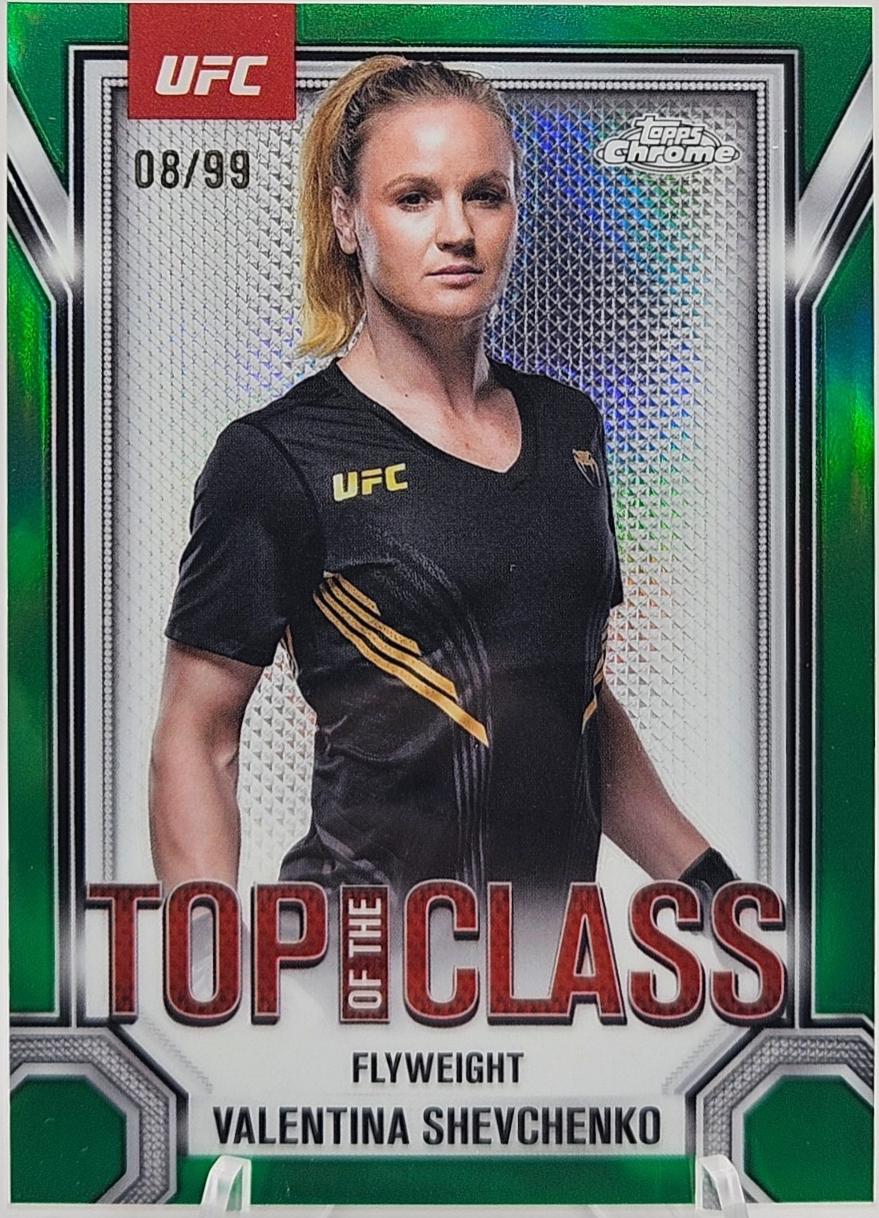 Valentina Shevchenko 2025 Topps Chrome UFC Top of the Class #TTC-12 Green Refractor