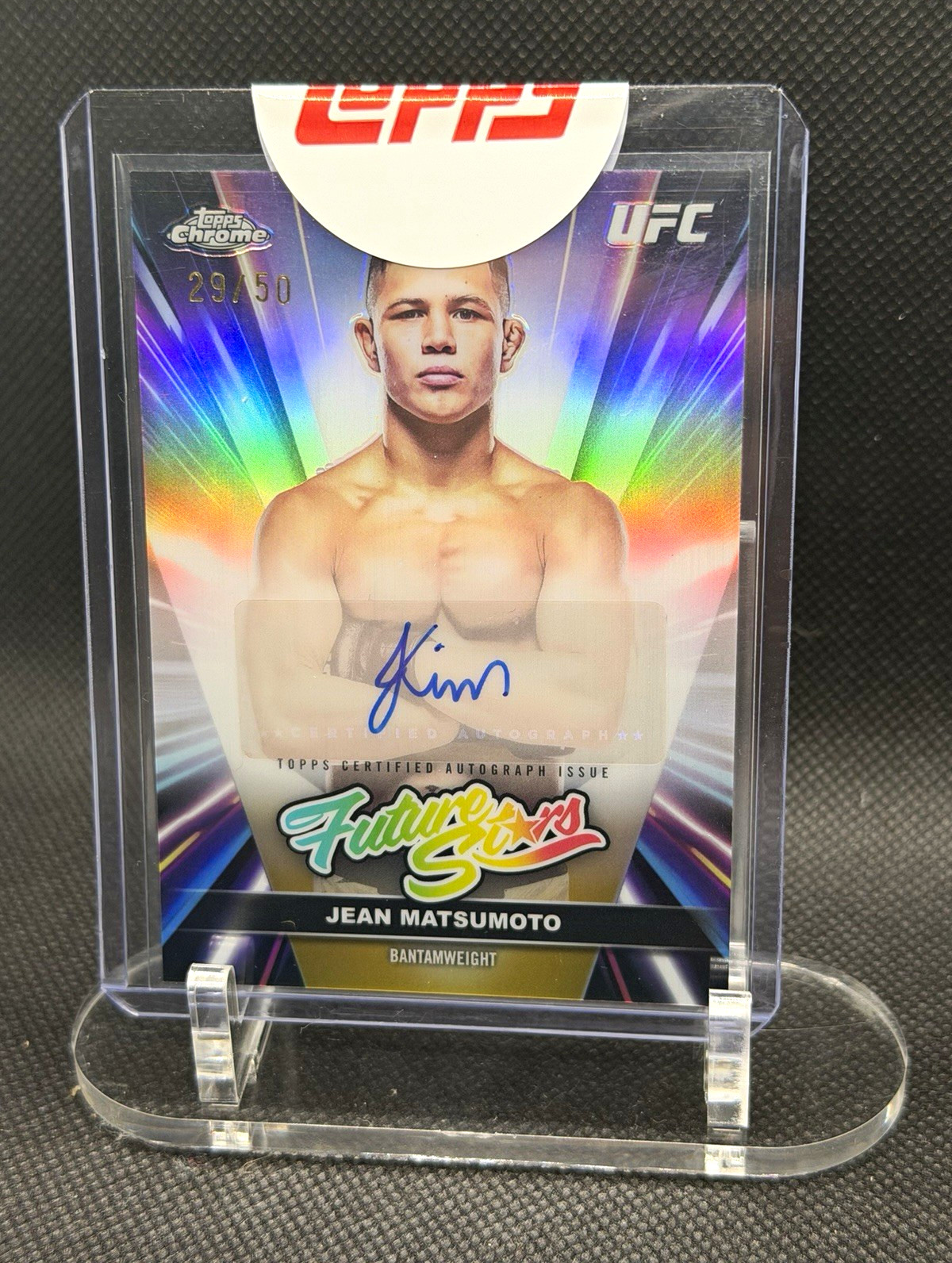 Jean Matsumoto 2026 Topps Chrome UFC Future Stars Autographs #FSA-JM Black Geometric Refractor