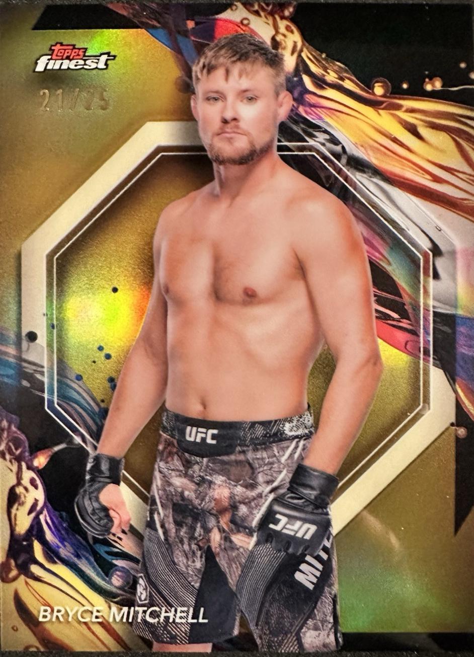 Bryce Mitchell 2024 Topps Finest UFC Base Uncommon #140 Gold Refractor