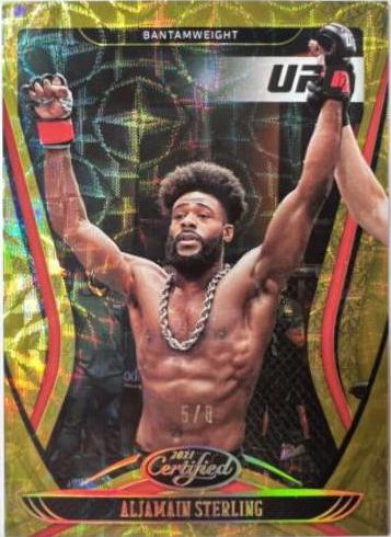 Aljamain Sterling 2021 Panini Chronicles UFC Base Certified #139 Asia Gold