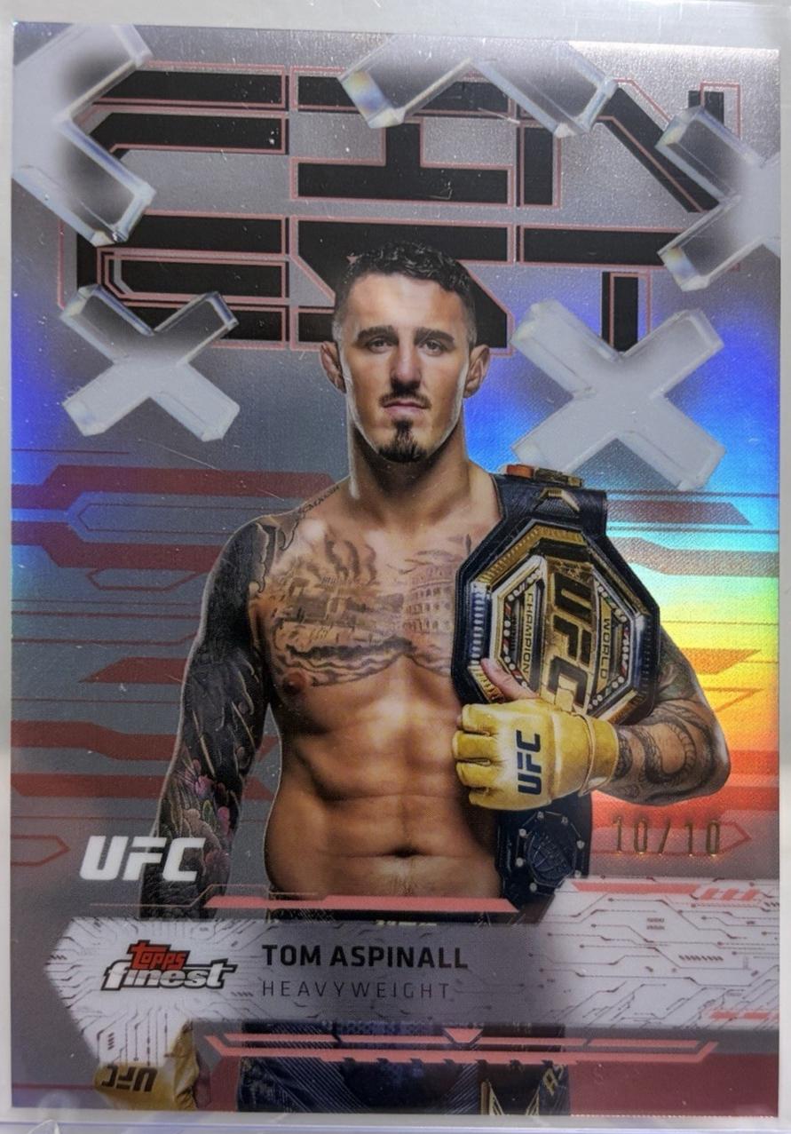 Tom Aspinall 2025 Topps Finest UFC Base Common #91 Red Refractor