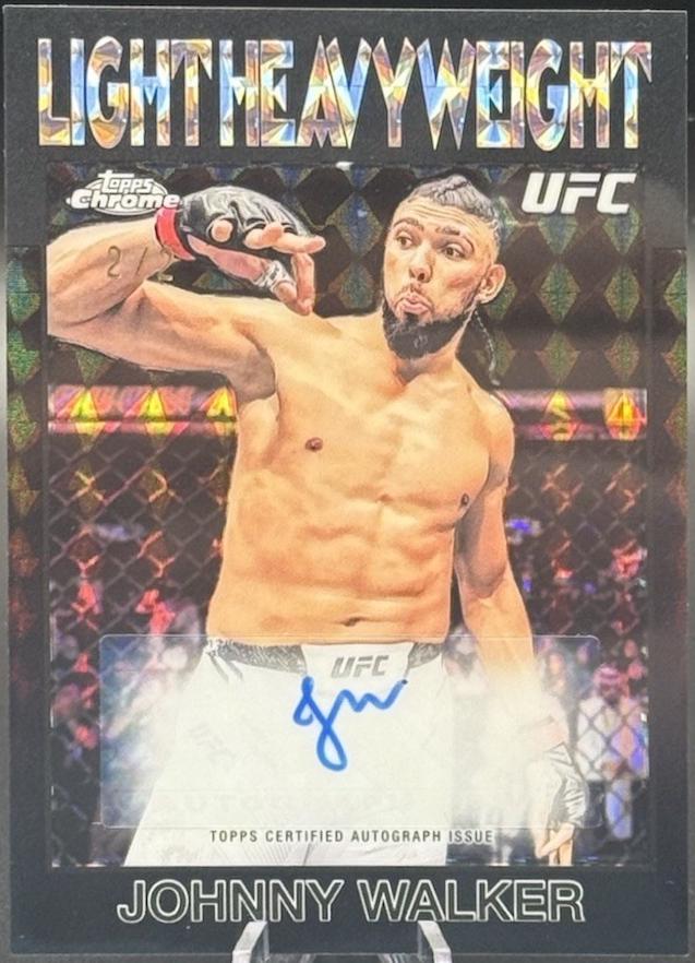 Johnny Walker 2026 Topps Chrome UFC 1986 Topps Signatures #86S-JW Black Geometric Refractor