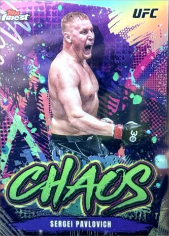 Sergei Pavlovich 2024 Topps Finest UFC Chaos #CHA-17 Yellow Glitter Refractor