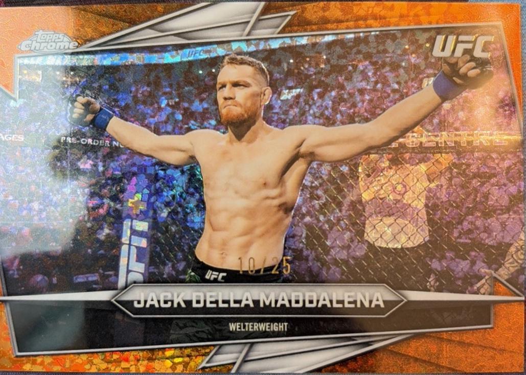 Jack Della Maddalena 2026 Topps Chrome UFC Base #75 Orange Refractor