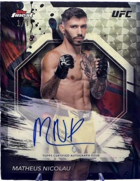 Matheus Nicolau 2024 Topps Finest UFC Finest Autographs #FA-MNU Superfractor