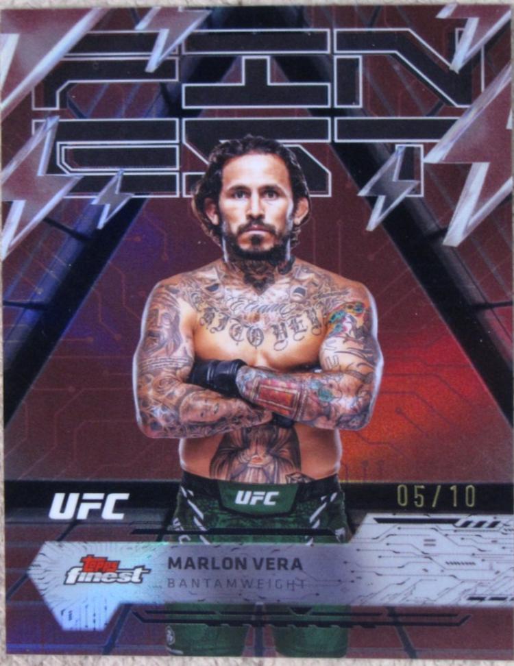 Marlon Vera 2025 Topps Finest UFC Base Rare #213 Red Black Vapor Refractor