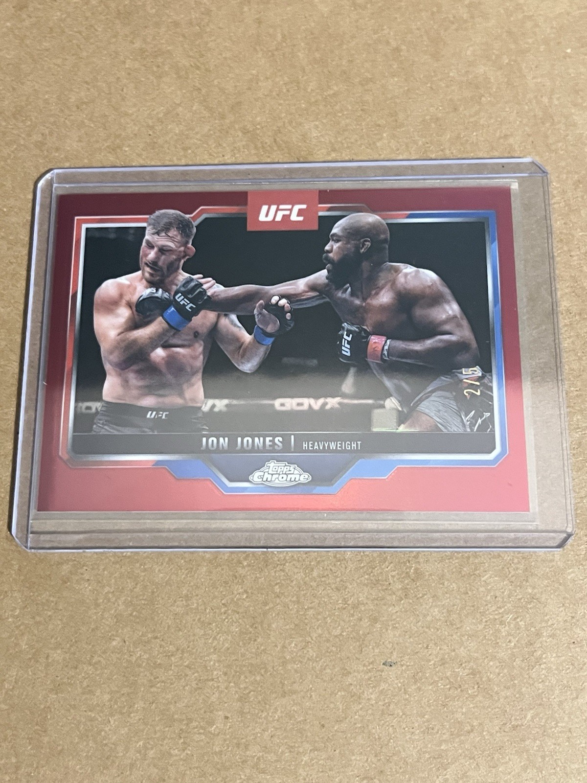 Jon Jones 2025 Topps Chrome UFC Base #83 Red Refractor