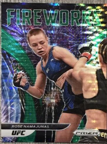 Rose Namajunas 2022 Panini Prizm UFC Fireworks #6 Green Pulsar