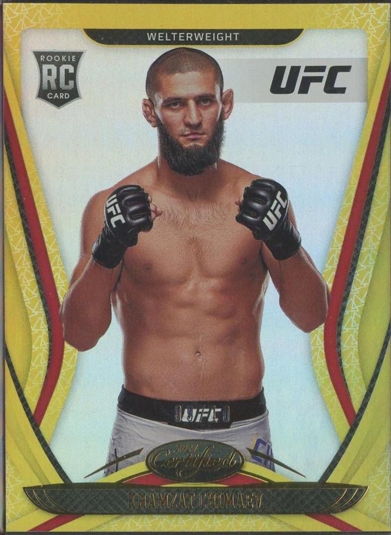 Khamzat Chimaev 2021 Panini Chronicles UFC Base Certified #132 Asia Gold