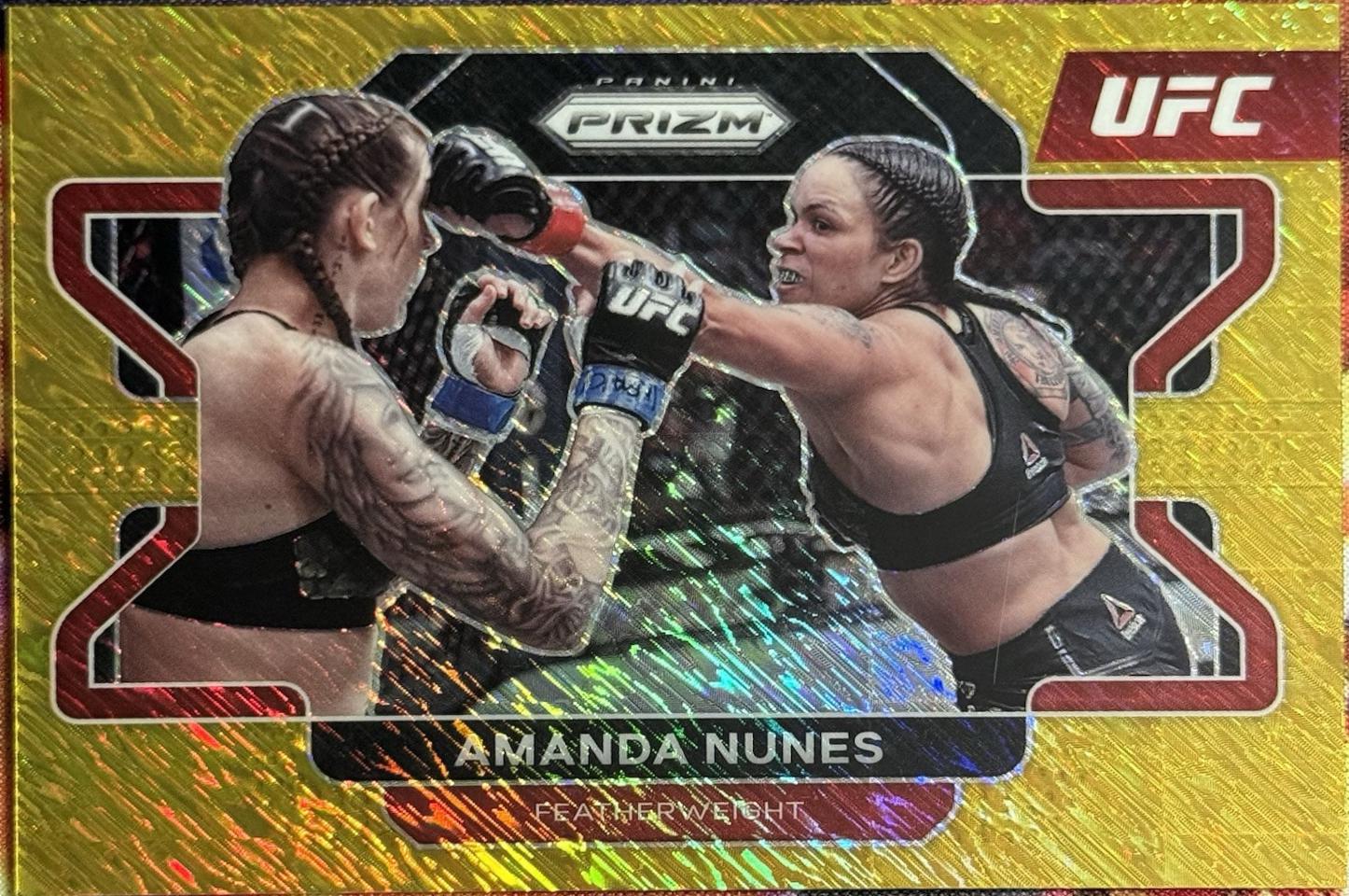 Amanda Nunes 2022 Panini Prizm UFC Base #65 Gold Shimmer