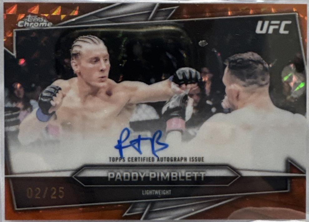 Paddy Pimblett 2026 Topps Chrome UFC Base #23 Orange Geometric Refractor
