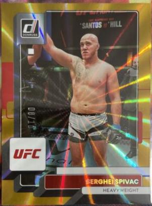 Serghei Spivac 2023 Panini Donruss UFC Base #89 Gold Laser