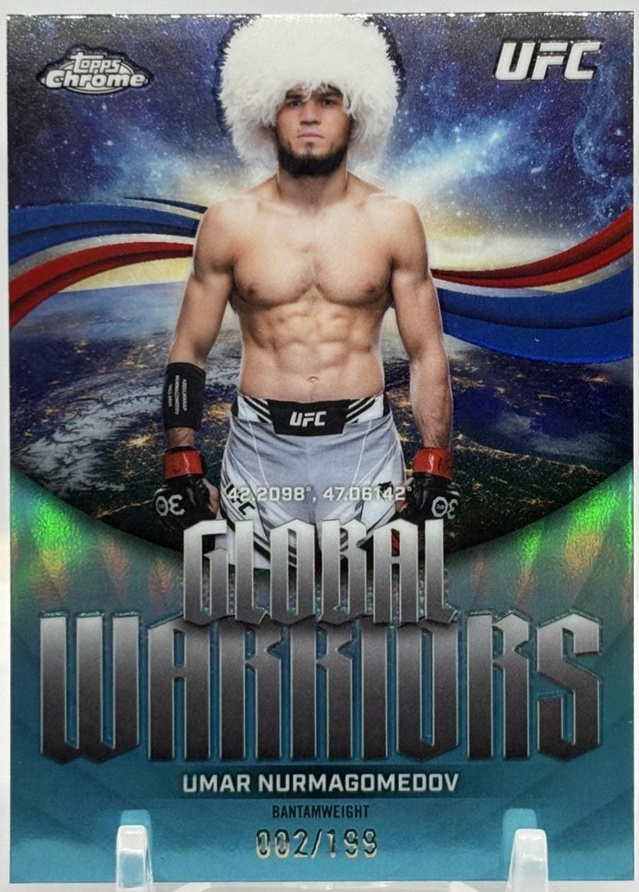 Umar Nurmagomedov 2026 Topps Chrome UFC Global Warriors #GW-25 Aqua Refractor